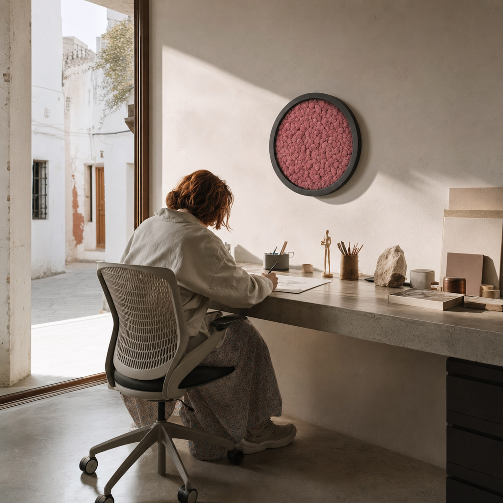 Tundra Bordeaux Circle in a room